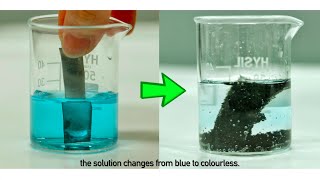 4K Displacement Reaction of Metals  Zinc in Copper II Sulfate  with explanation at micro level [upl. by Katherin]