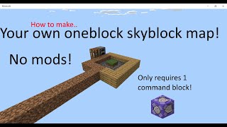 How to make a one block skyblock  Minecraft bedrock edition [upl. by Libbie]