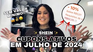 CUPONS DA SHEIN PARA JULHO 2024 [upl. by Ramuk]