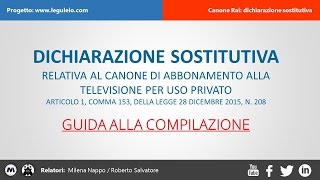 LEGULEIOCOM  Modulo dichiarazione sostitutiva per il Canone Rai [upl. by Oika]