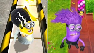 Minion Rush Evil Minion Bride of Frankenstein Break Through Objects at Prison amp Minion Park [upl. by Laughry689]