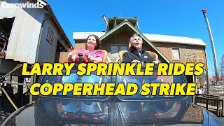 Larry Sprinkle Rides Copperhead Strike at Carowinds [upl. by Nnaecyoj617]