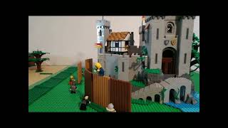 lego medieval army viking vs Lion knights castle siege battle of Alesia style stop motion animation [upl. by Atteynek996]