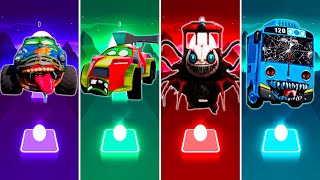 Zombie Car vs Monster Sport Car vs Choo Choo Charles vs Tayo the Little Bus EXE Tiles Hop EDM Rush [upl. by Ethben]