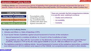 Interpretation of Codifying Statutes [upl. by Nageek]