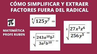 Cómo simplificar y extraer factores fuera del radical [upl. by Cyler]