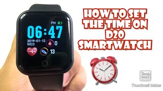 HOW TO SET THE TIME ON D20 SMARTWATCH  TUTORIAL  ENGLISH [upl. by Adai]