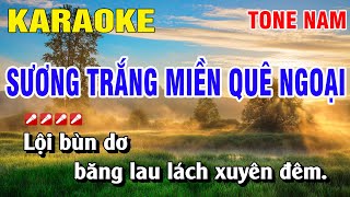 Karaoke Sương Trắng Miền Quê Ngoại Tone Nam Nhạc Sống  Nguyễn Linh [upl. by Lally844]