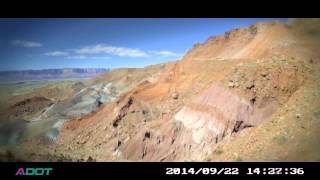 US 89 Landslide  TimeLapse Below the Slide JulyNov 2014 [upl. by Anatlus269]