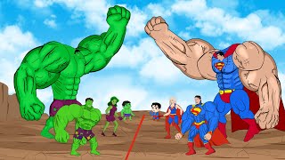 Evolution of HULK Family Vs Evolution of SUPERMAN Family  Who Win  SUPER HEROES MOVIE ANIMATION [upl. by Ekyt]