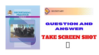 11th std subject secretarial practice chapter 1 secretary exercise 2022 take screen shot commerce [upl. by Alyose]