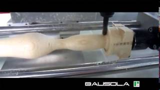 BAUSOLA  Tornitura gamba in legno con pantografo CNC a 4 assi  Lathe with 4axis CNC pantograph [upl. by Trant]