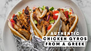 Authentic Greek Chicken Gyro Recipe [upl. by Namor]