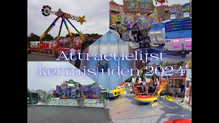 Attractielijst Mega kermis Uden 2024 [upl. by Courtenay]