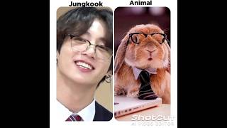 BTS member amp animal version🐯🐰btsarmy bts viral shortvideo shorts [upl. by Ajaj]