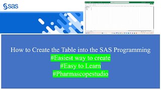 HOW TO CREATE TABLE INTO THE SAS PROGRAMMING sas sasuke sasukeedit SASINDIA [upl. by Attenaj126]