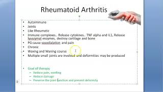 Pharmacology 242 a Anti Rheumatoid Drugs Arthritis RA DMARD Disease modifying Methotrexate classify [upl. by Bradeord69]