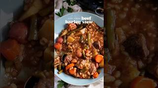 ad Slow Cooker Beef Barley Stew grainfoods [upl. by Kilmarx]