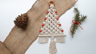 DIY 🎄 ARBOLITO de NAVIDAD en MACRAME paso a paso  DIY Macrame Christmas Tree Ornament [upl. by Mendes412]