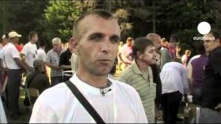 Marching in memory of Srebrenica victims [upl. by Ahsimed]