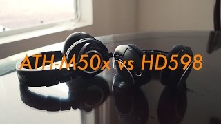 Audio Technica ATHM50x vs Sennheiser HD 598  Comparison [upl. by Aicitel185]