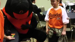 Kevin meeting the Orioles Bird at FanFest [upl. by Brittnee3]