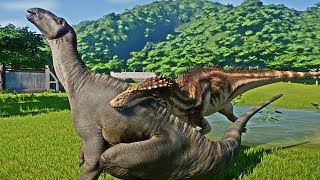 Carcharodontosaurus VS Iguanodon  Jurassic World Evolution [upl. by Holzman]