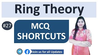 MCQ SHORTCUTS ON RING THEORY in hindi for MSc entrance  CSIR NET  UGC NET  Part  27 [upl. by Issim155]