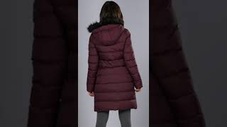 Studio  Brave Soul Long Padded Jacket with Faux Fur Trim Hood [upl. by Weeks412]