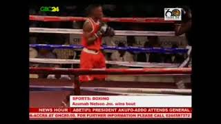 Azumah Nelson’s son wins Lightweight contest [upl. by Rosenthal]