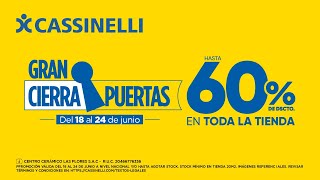 ¡Gran Cierra Puertas Cassinelli Hasta 60 dscto en toda la tienda 🤩 [upl. by Lenroc]