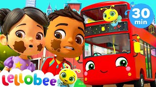 Wheels On The Bus  Lellobee City Farm  Kids Cartoons amp Nursery Rhymes  Moonbug Kids [upl. by Phaidra]