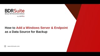 How to Add Windows Server amp Windows Endpoint for Backup  BDRSuite [upl. by Laud]