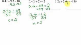 Lesson 73 Solving MultiStep Equations with Decimals [upl. by Rihat]