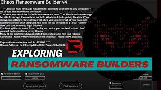 Exploring Ransomware Builders [upl. by Eicnarf]