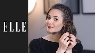 Comment faire une tresse collée┃ELLE Coiffure [upl. by Giacomo]