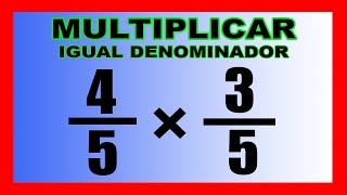 ✅👉Multiplicacion de Fracciones con Igual Denominador [upl. by Eira]