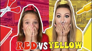 NO BUDGET ❤️ RED VS 💛 YELLOW BACK TO SCHOOL SHOPPING CHALLENGE [upl. by Lebam]