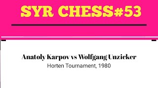 Anatoly Karpov vs Wolfgang Unzicker • Horten Tournament 1980 [upl. by Akinehc928]