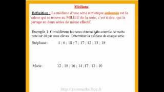 3ème cours de maths sur la médiane dune série statistique [upl. by Yeznil]