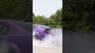 charger dodge hellcat supercharged hemi mopar takeover burnout purple cat goes hard [upl. by Iturk]