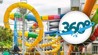 360° VR Kristall Palm Beach  All Water Slides 2022 POV [upl. by Aneerbas]