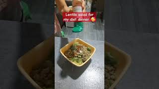 Lentils salad for my diet dinner shortvideo healthylifestyle healthyfood [upl. by Sehguh]