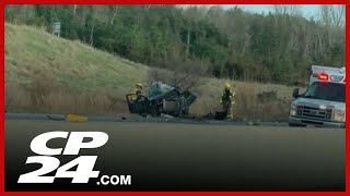 Man dies after multivehicle crash on Hwy 400 [upl. by Tristram]