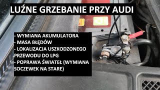 Luźne grzebanie przy Audi A6C5  wymiana akumulatora błąd J271 poprawa naprawa reflektorów plany [upl. by Nyrok]