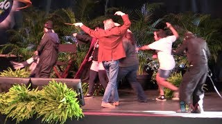 Harry Potter wand combat with choreographer Paul Harris Mark Williams Arthur Weasley at Universal [upl. by Roux]