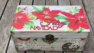 Caja de madera con decoración navideña [upl. by Ianthe]