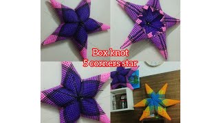 Christmas star using basket wire with 5 corners  Star using box knot  Star using plastic wire [upl. by Enetsuj367]