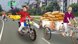 Youtube Vlogger Selfie Wala Kind Biker Helps Garib Rickshaw Wala Hindi Kahaniya New Hindi Stories [upl. by Nolaf]