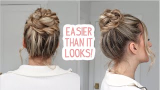 EASIER THAN IT LOOKS HIGH BUN UPDO WEDDINGS UPDO Short Medium amp Long Hairstyles  Easy Updo [upl. by Enetsuj15]